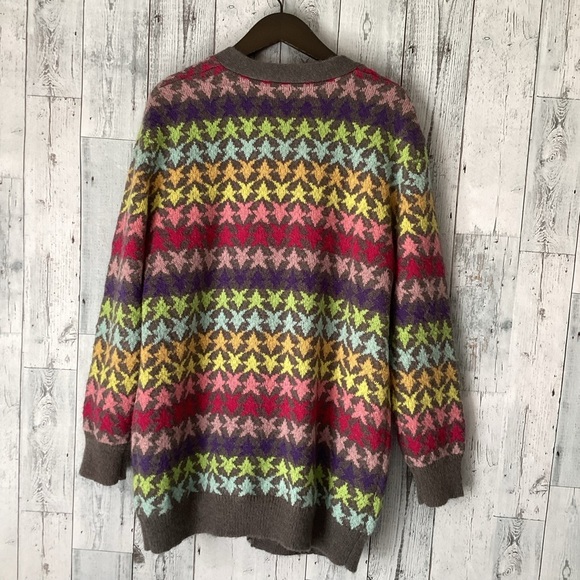 Marc Jacobs Multicolored Star Knit Mohair Cardigan size small - Picture 3 of 10